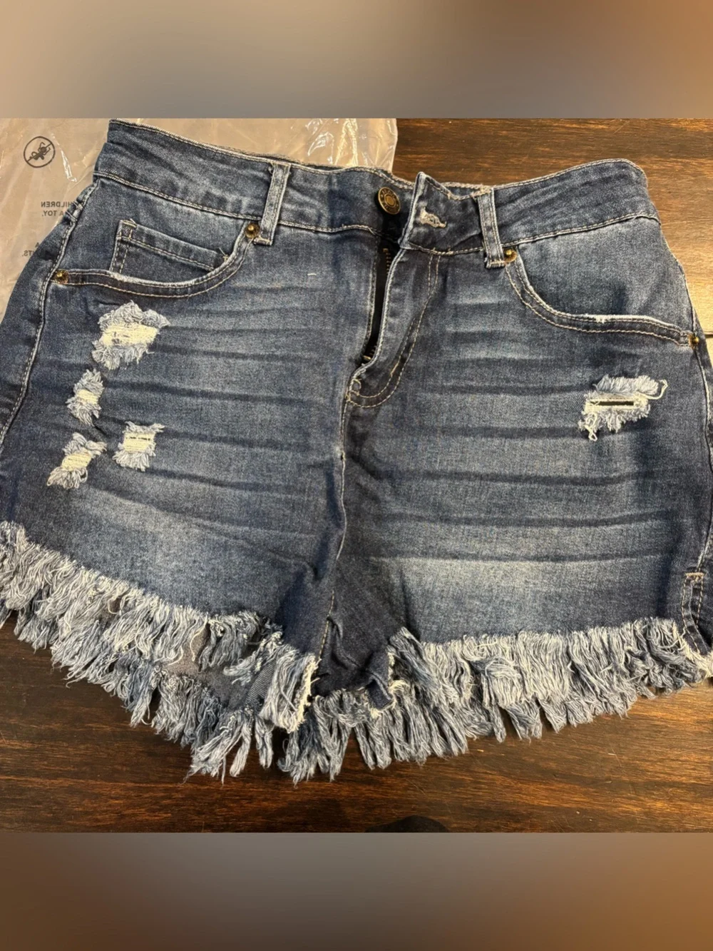 NWT ✨ Jean Shorts Womens Mid Rise Stretchy Cut Off Frayed Denim Shorts- Sm 4-6